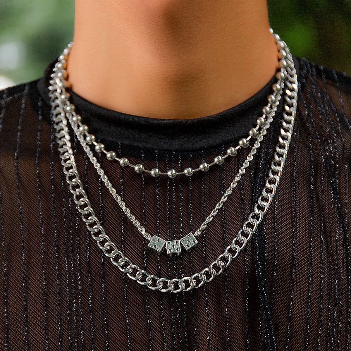 Three-Layer Stacked With Dice Necklace - Damned Threads